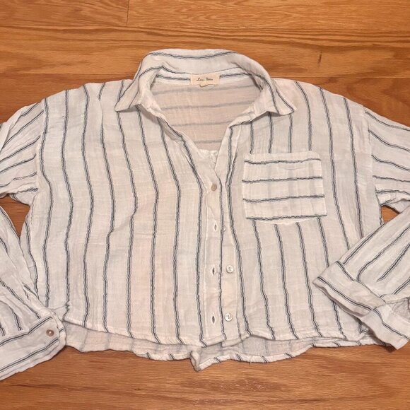 Love Notes Womens Button Front Cropped Long Sleeve SUPER SOFT Cardigan Size L - Picture 1 of 4